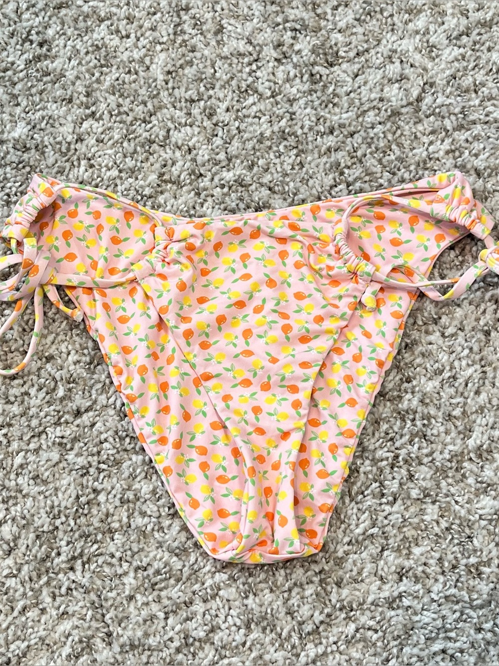 Dippin' Daisy's Pink Lemon Print Tie-Side Bikini Bottom